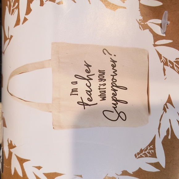 NWT Teacher's Canvas Tote Bag - Picture 3 of 3